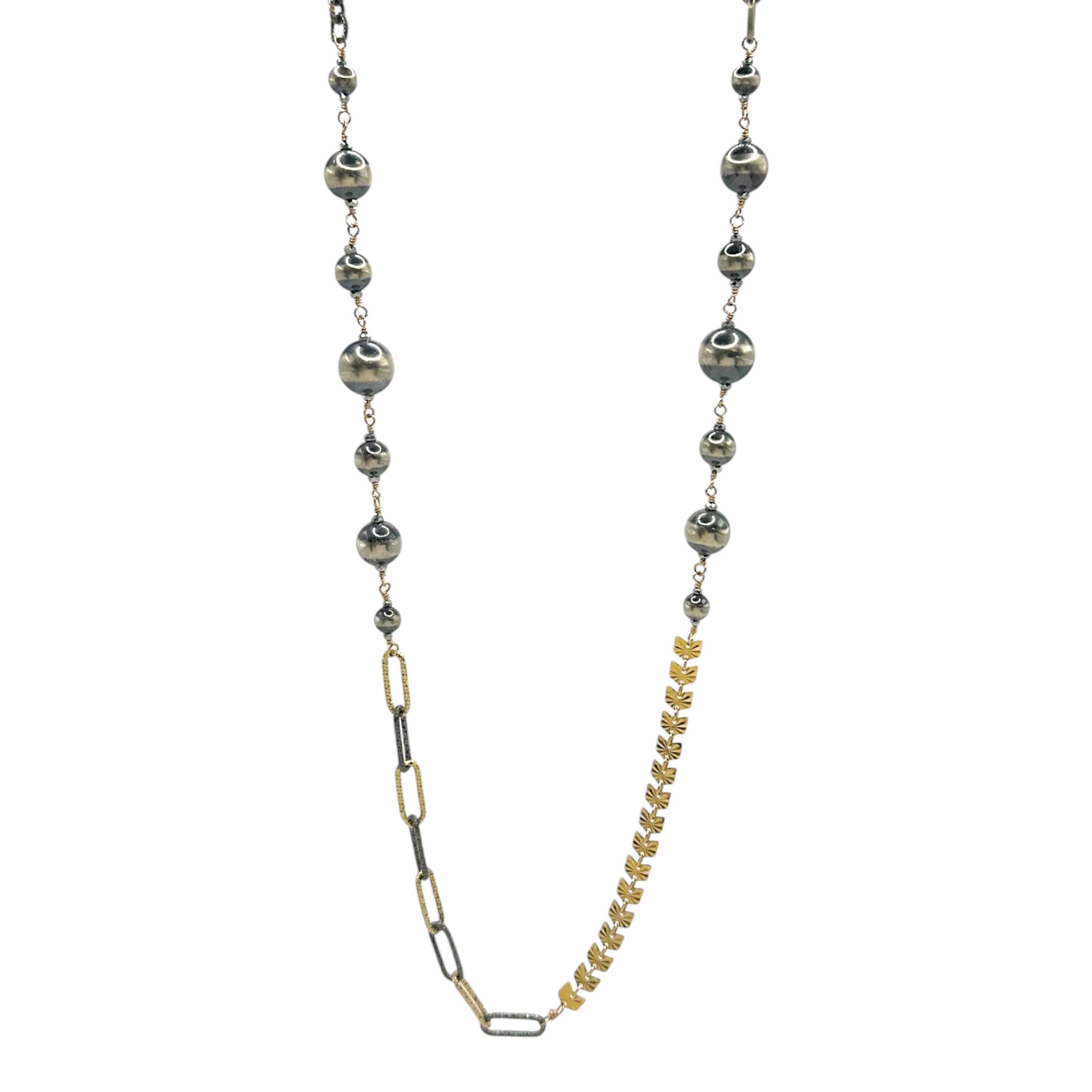 Mixed Metal Navajo Pearl Necklace - Karlas Jewelry & Gifts