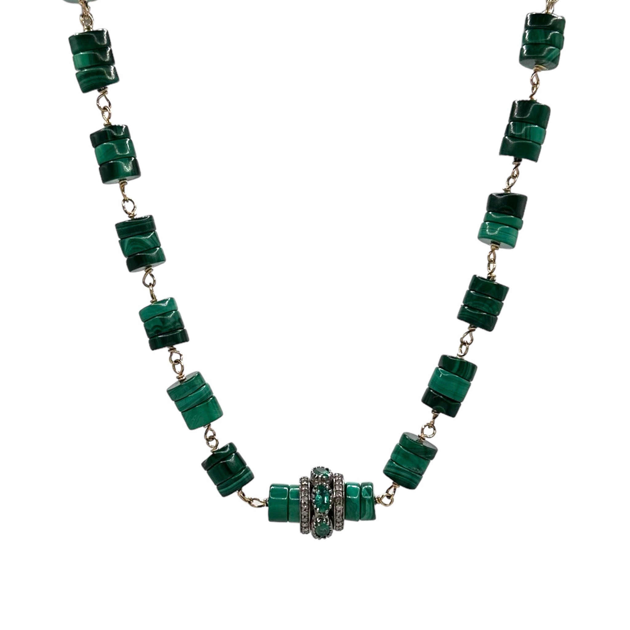 Stone + Diamond Spacer Necklace - Karlas Jewelry & Gifts