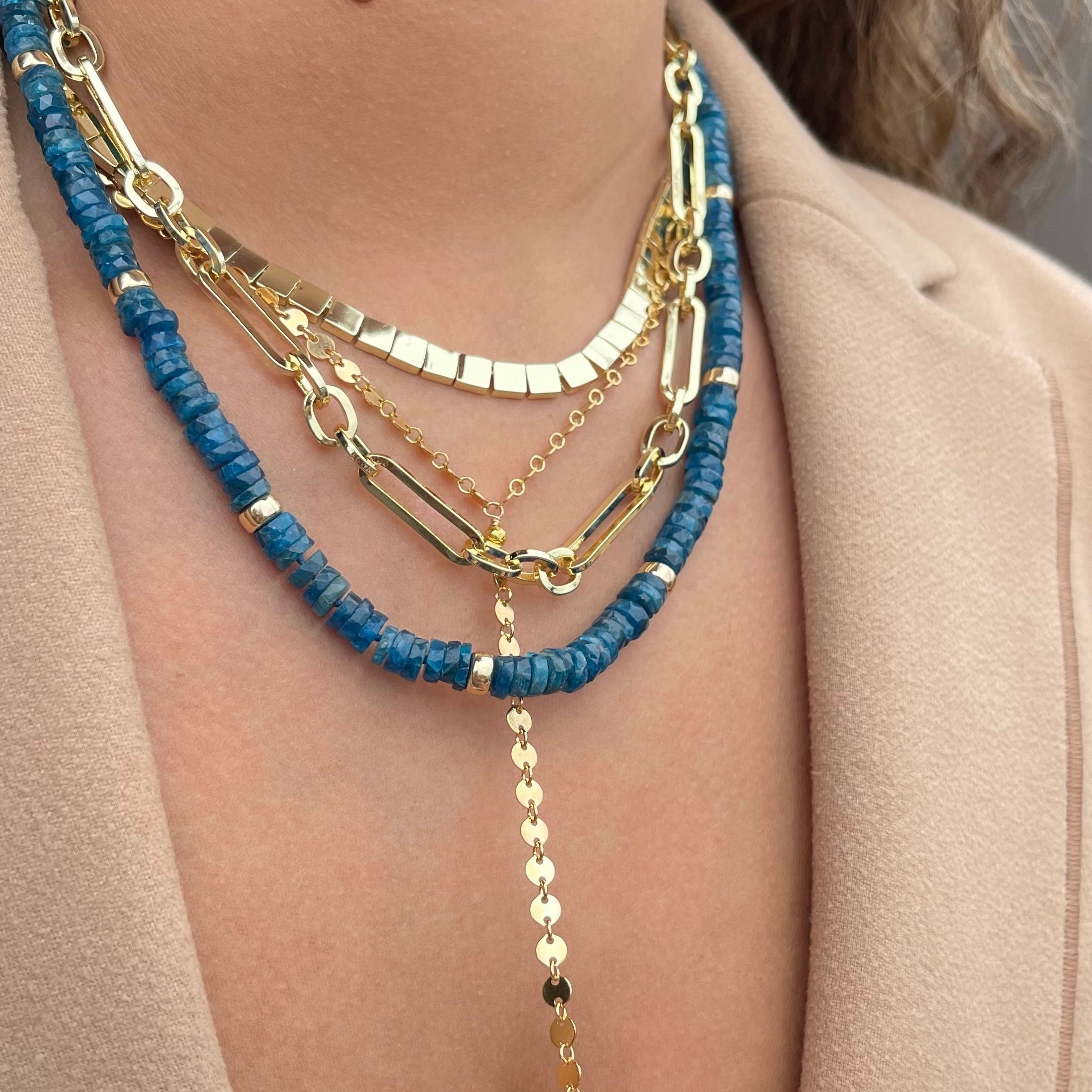 Neon Apatite Faceted Tyre Necklace - Karlas Jewelry & Gifts