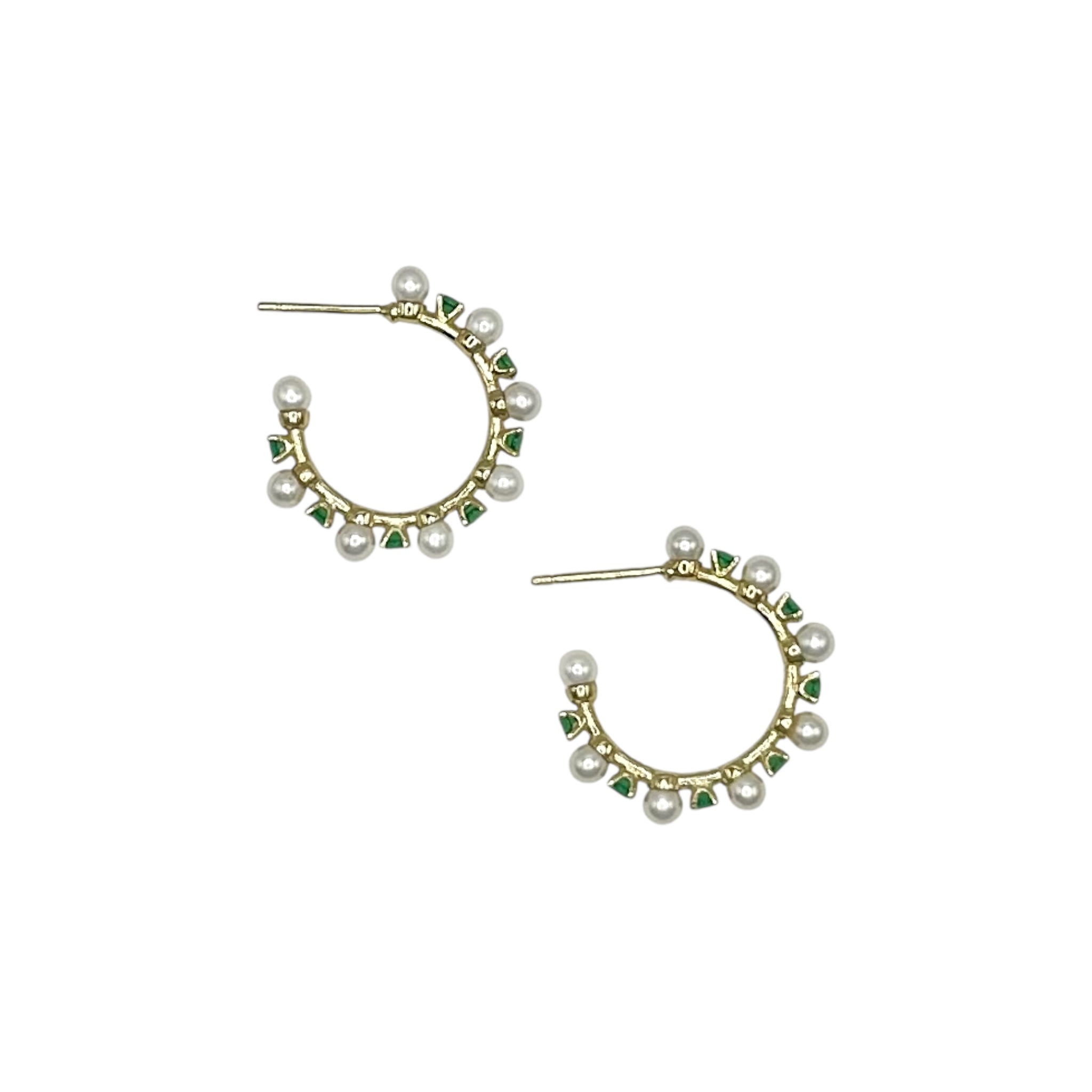 Gemstone + Pearl Hoops - Karlas Jewelry & Gifts
