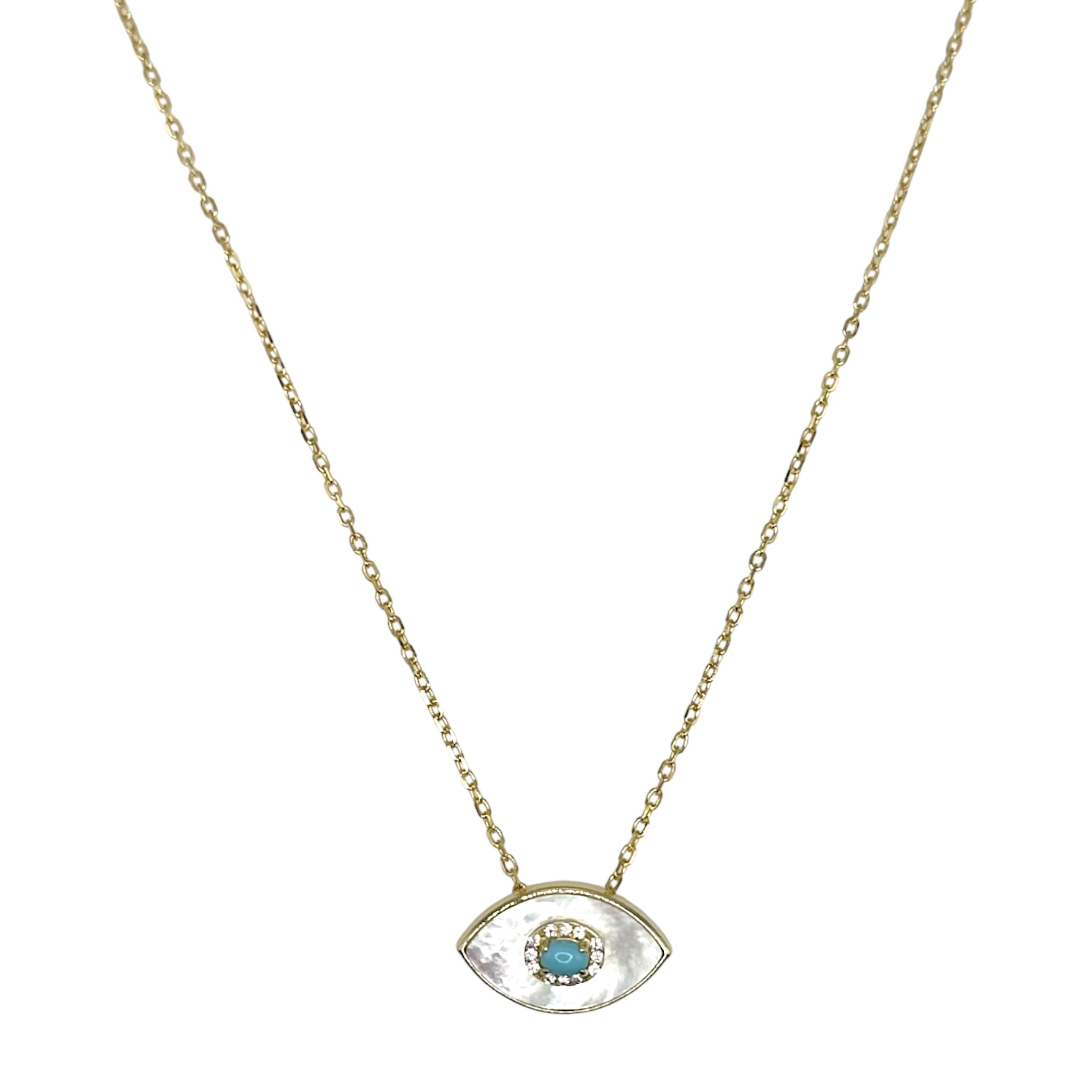 Mother of Pearl Eye Necklace - Karlas Jewelry & Gifts