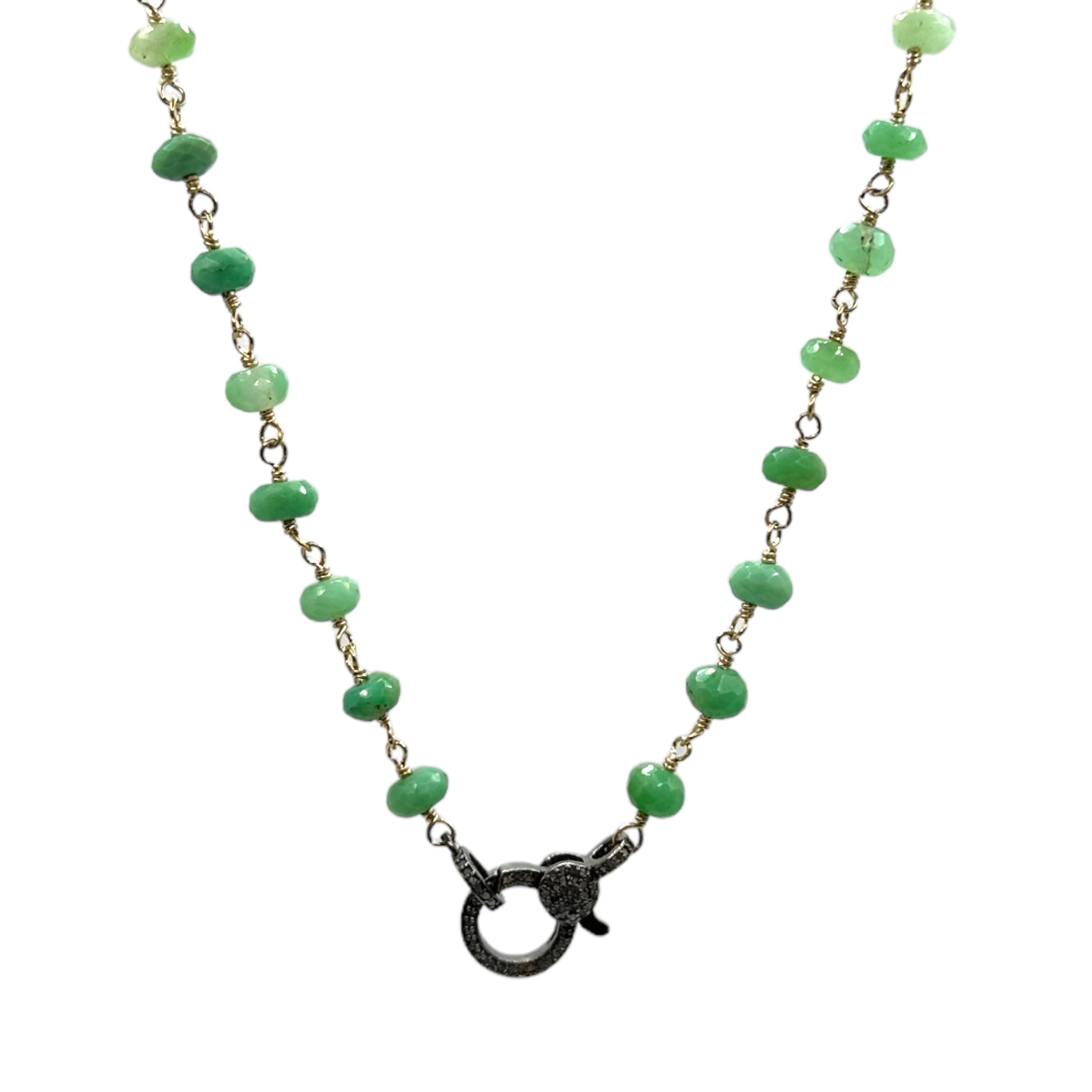 Stone + Diamond Lock Necklace - Karlas Jewelry & Gifts