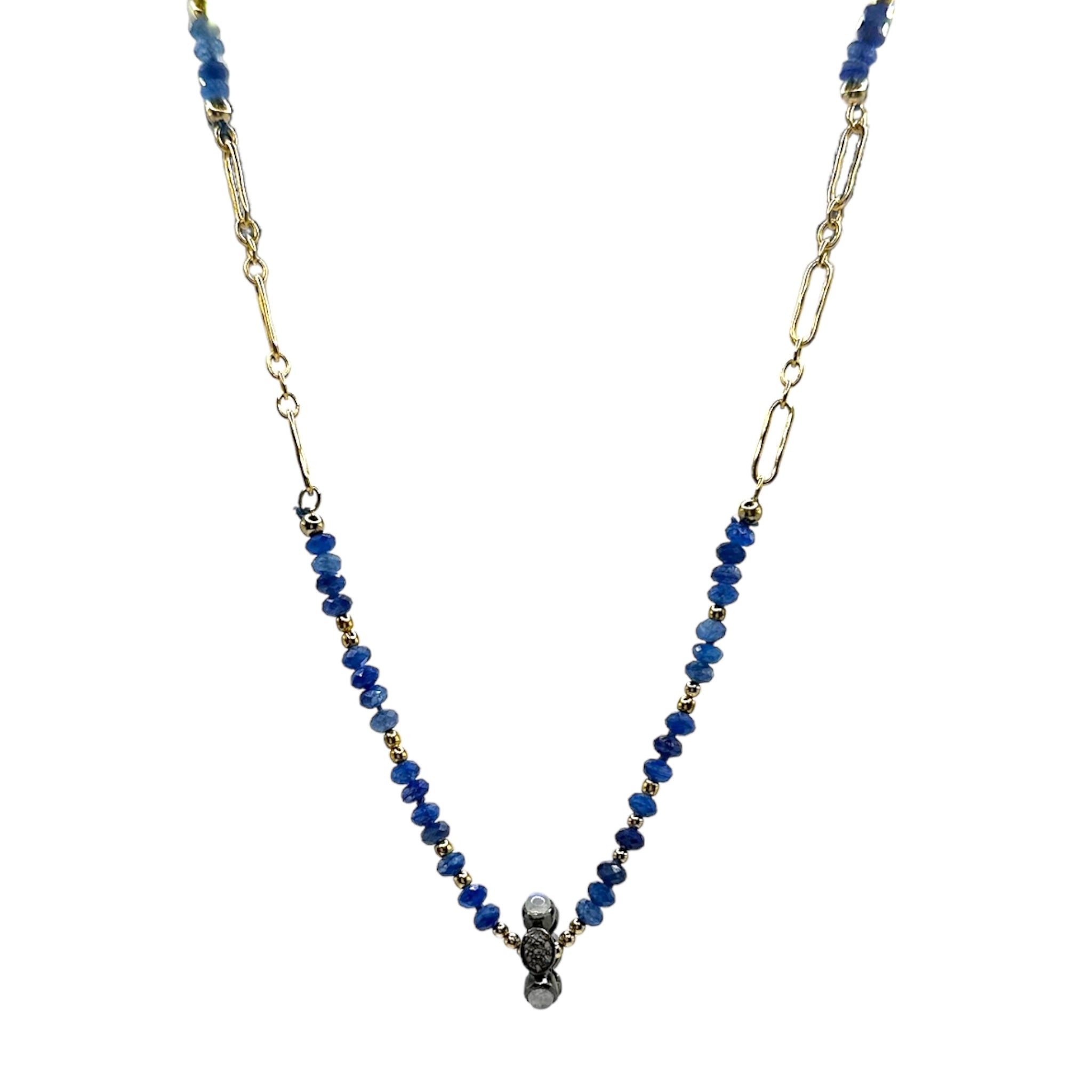 Diamond Disc Stone Necklace - Karlas Jewelry & Gifts