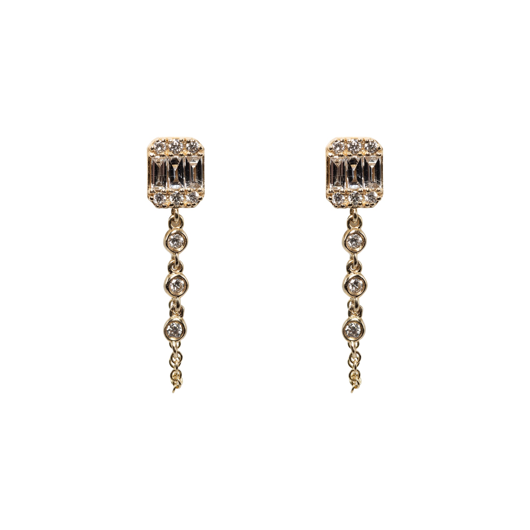 Baguette Chain Earrings - Karlas Jewelry & Gifts