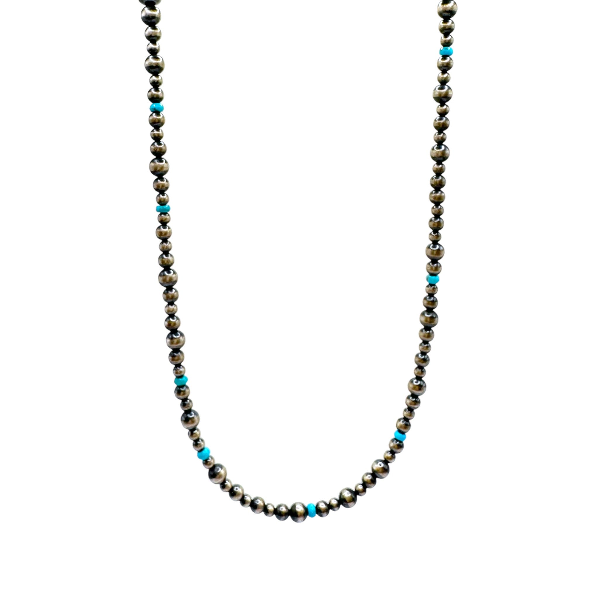 Long Navajo + Turquoise Necklace - Karlas Jewelry & Gifts