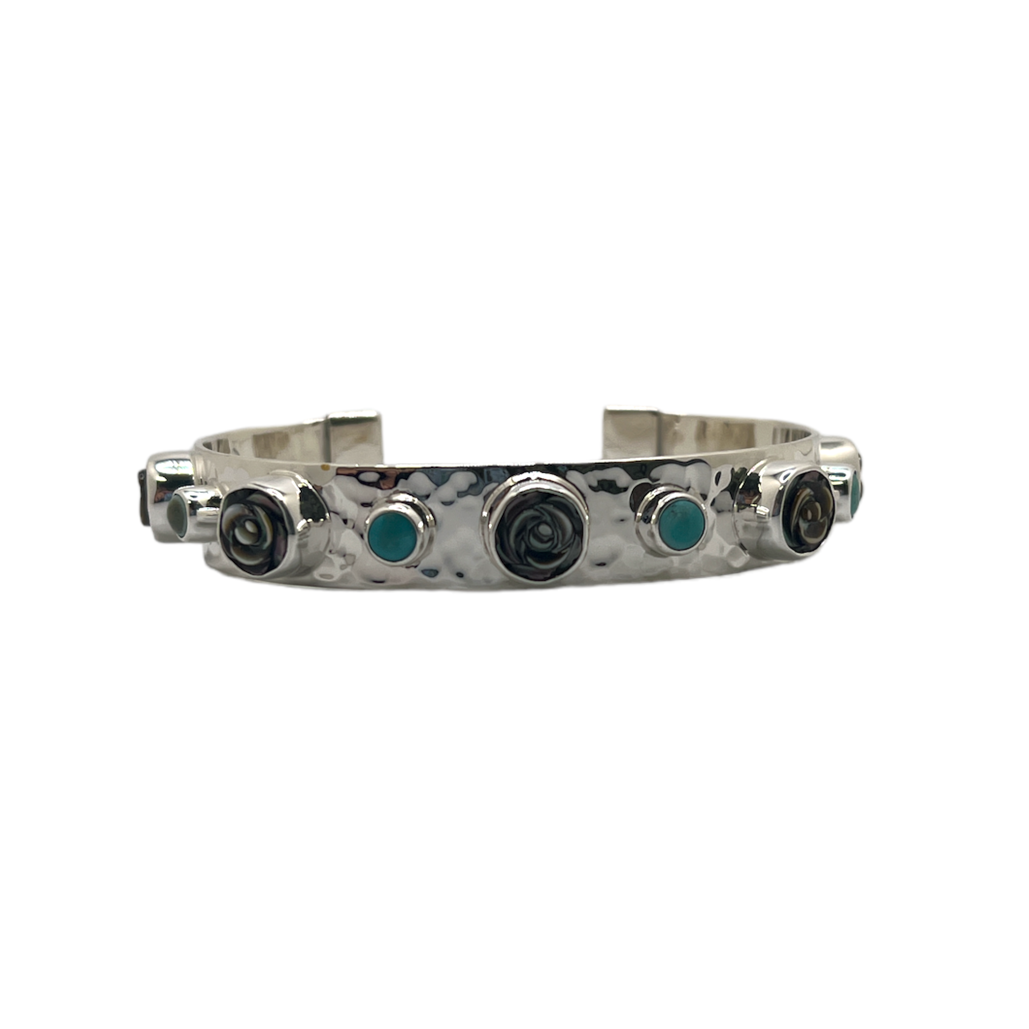 Abalone Rose + Turquoise Cuff - Karlas Jewelry & Gifts