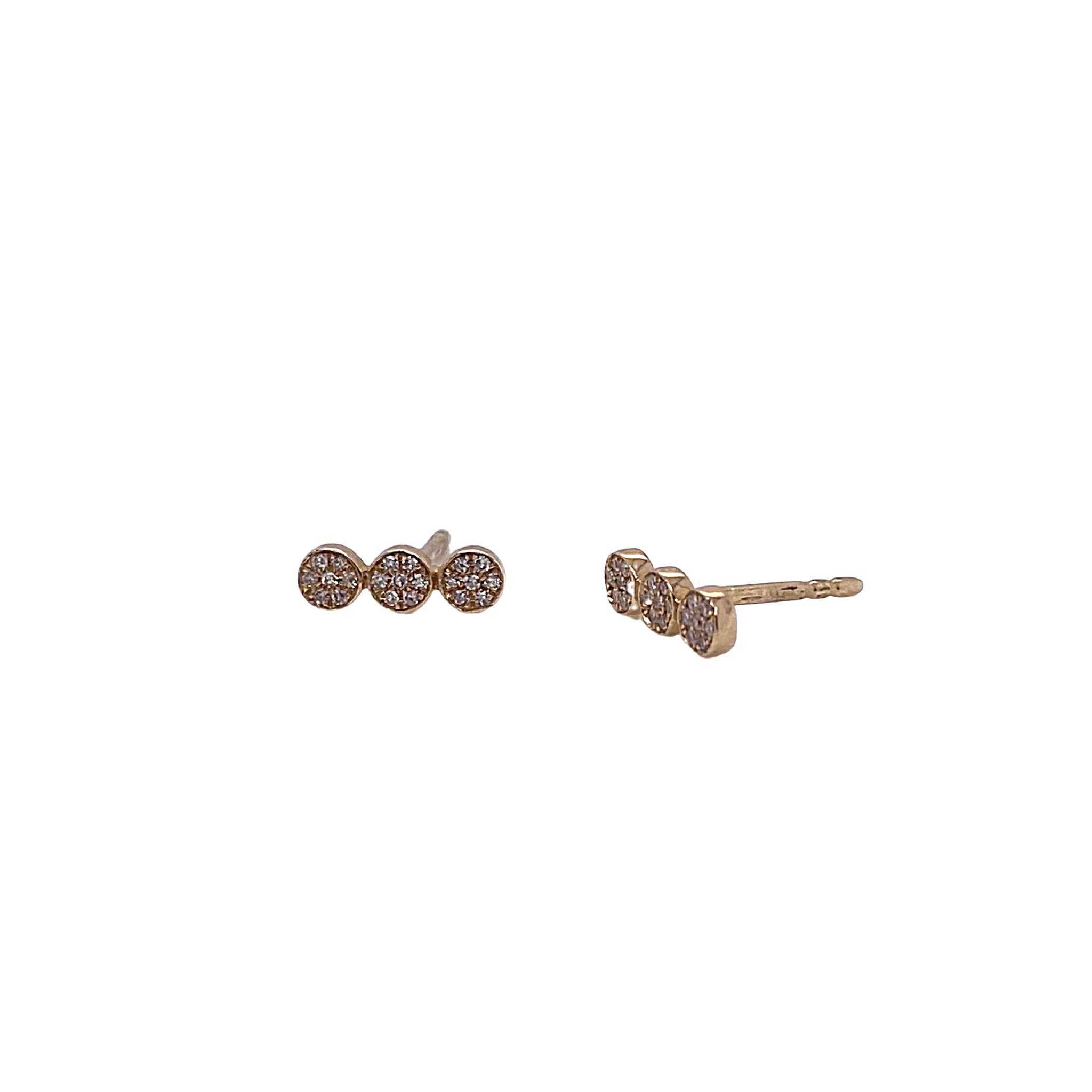 Three Round Disk Stud Earring - Karlas Jewelry & Gifts