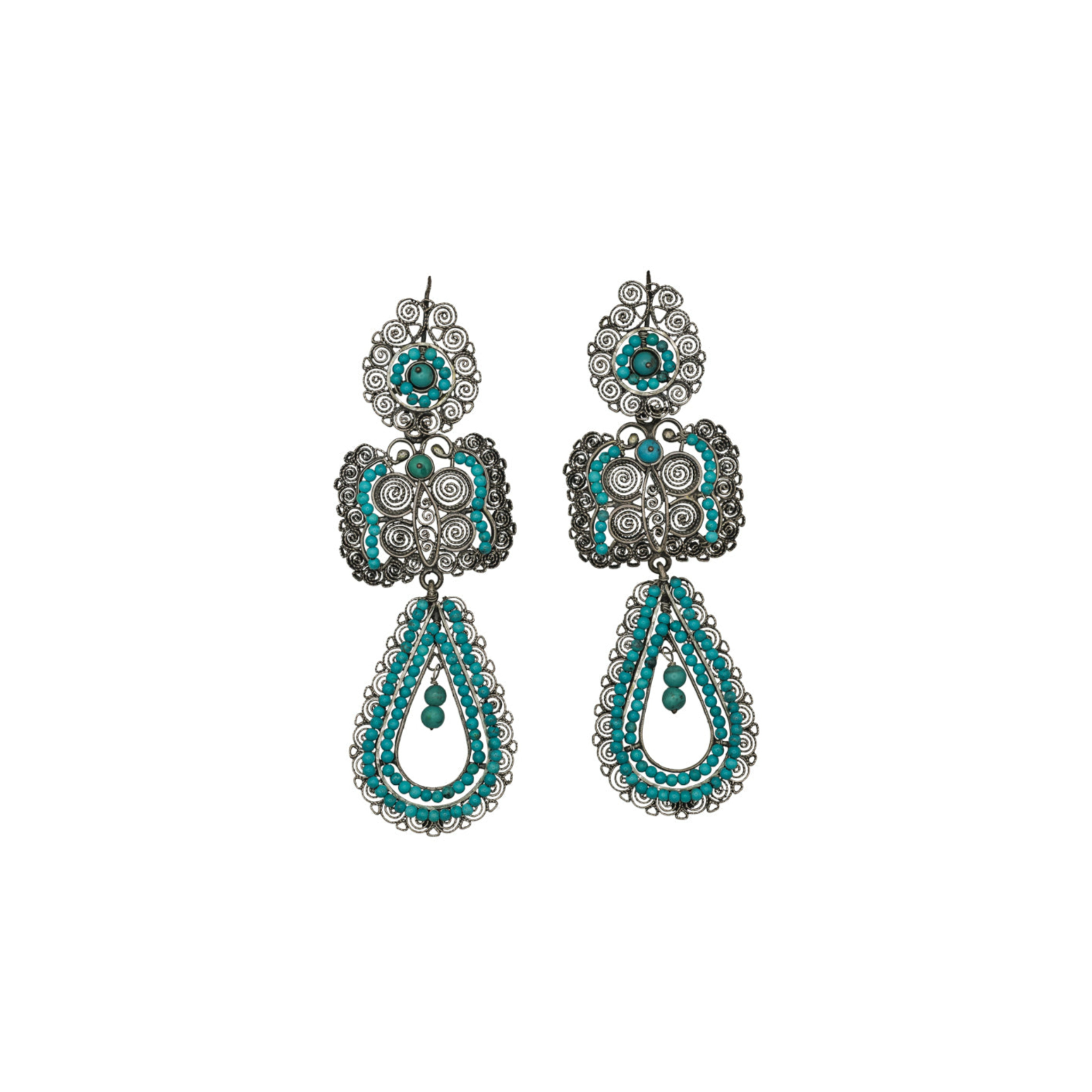 Turquoise Filigree Earrings - Karlas Jewelry & Gifts