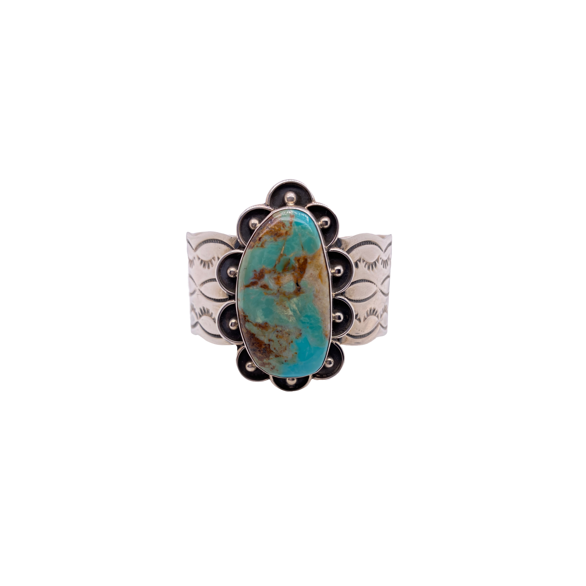 American Indian Textured Turquoise Cuff - Karlas Jewelry & Gifts