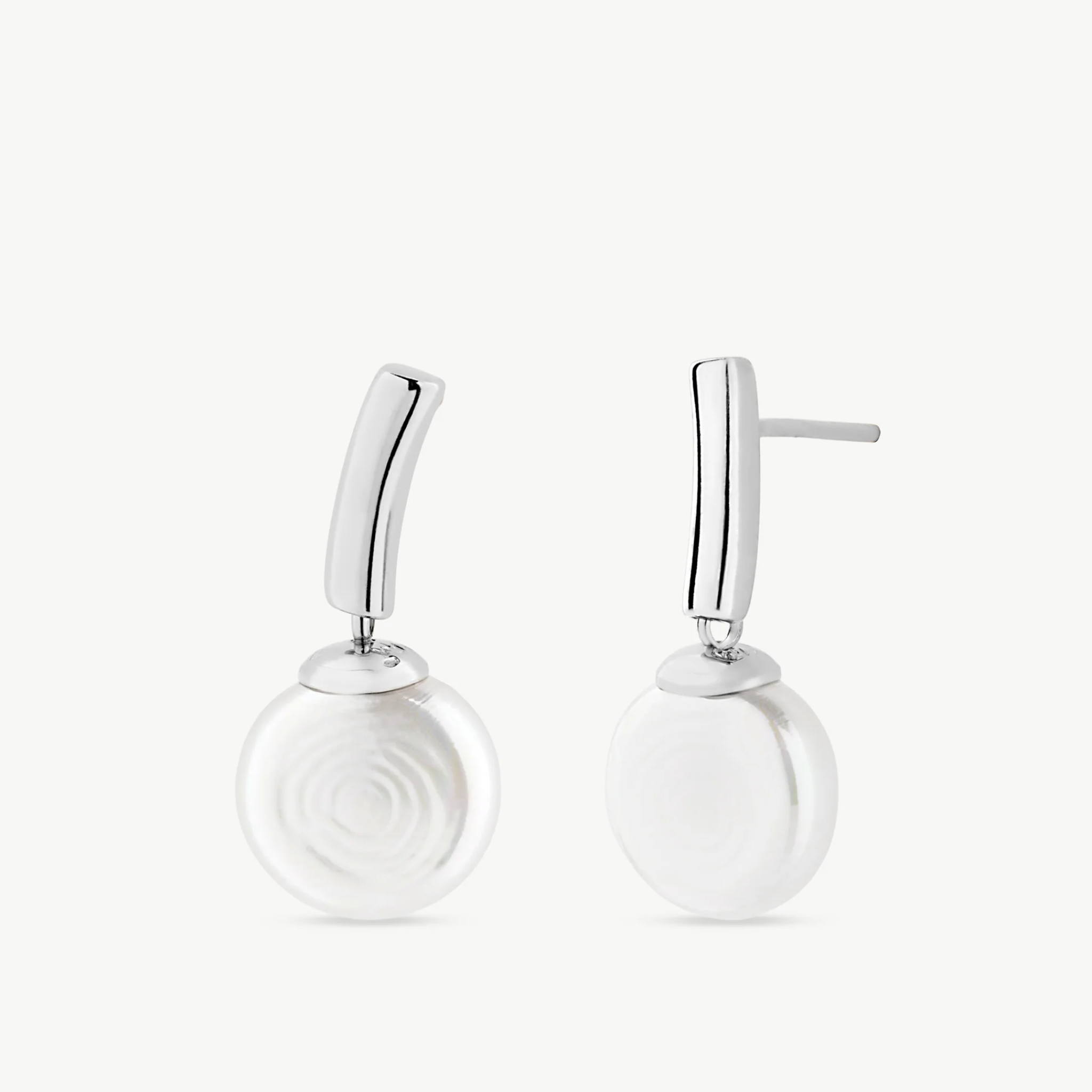 Espiga 10mm Flat Pearl Earrings - Karlas Jewelry & Gifts