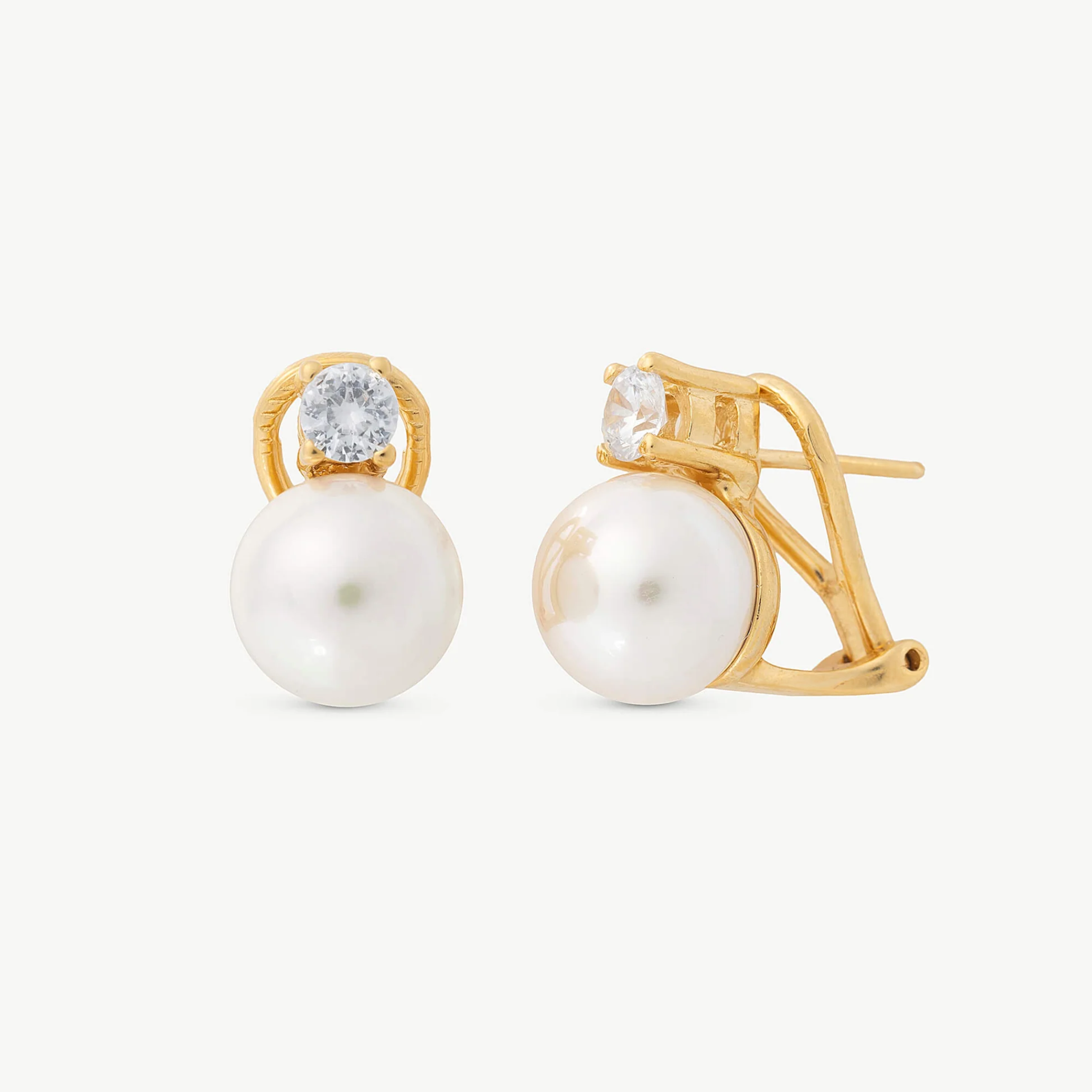 Selene 10mm Pearl + Cz Earrings - Karlas Jewelry & Gifts