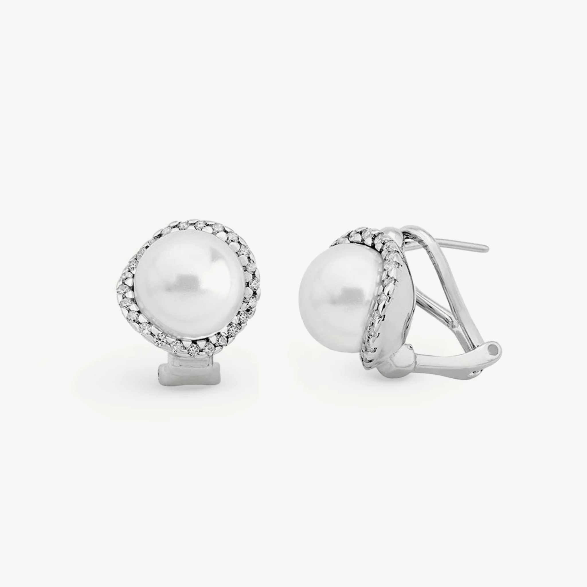 Exquisite 10mm Pearl + Cz Earrings - Karlas Jewelry & Gifts