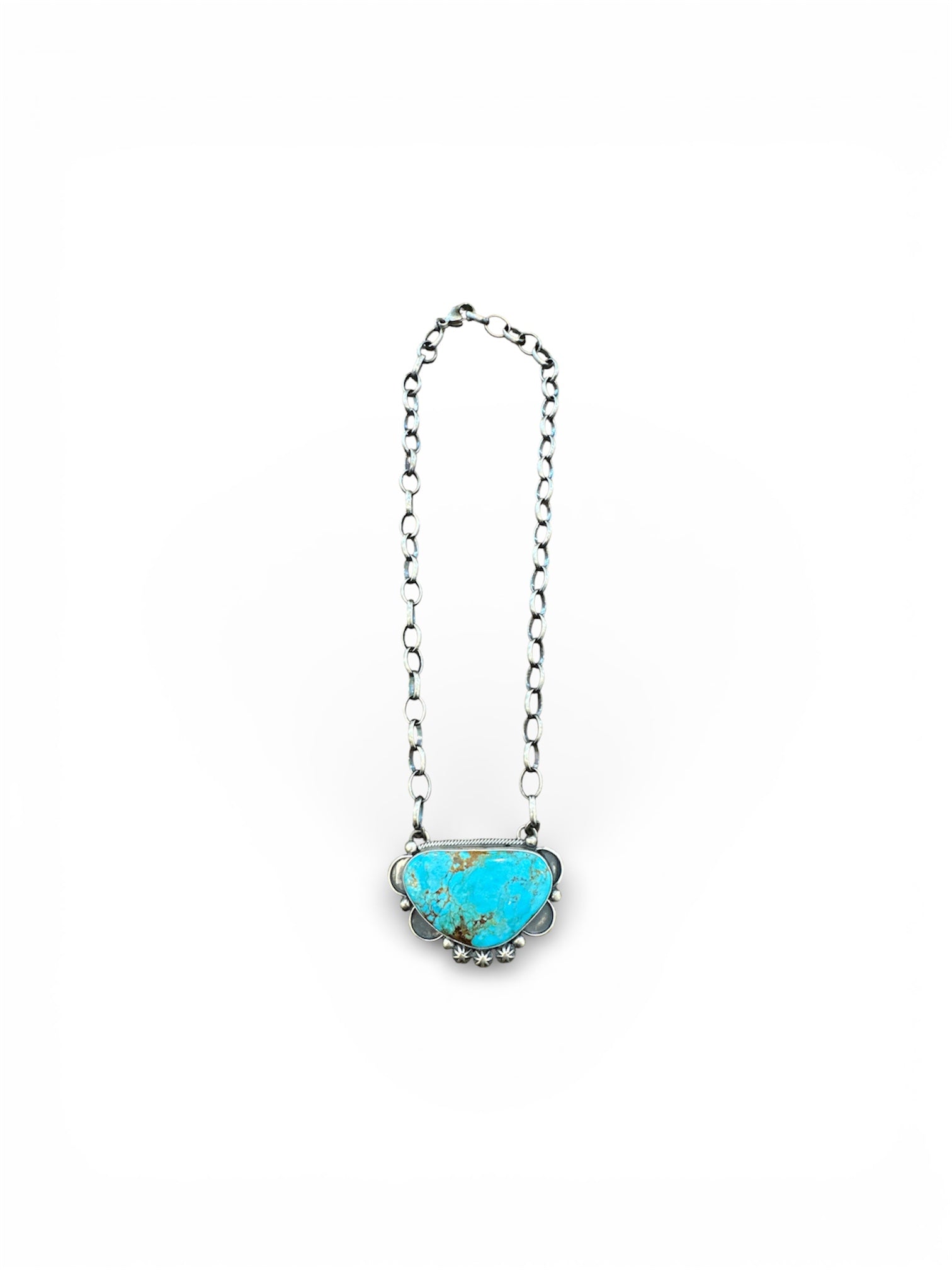 Kingman Turquoise + Link Chain Necklace - Karlas Jewelry & Gifts