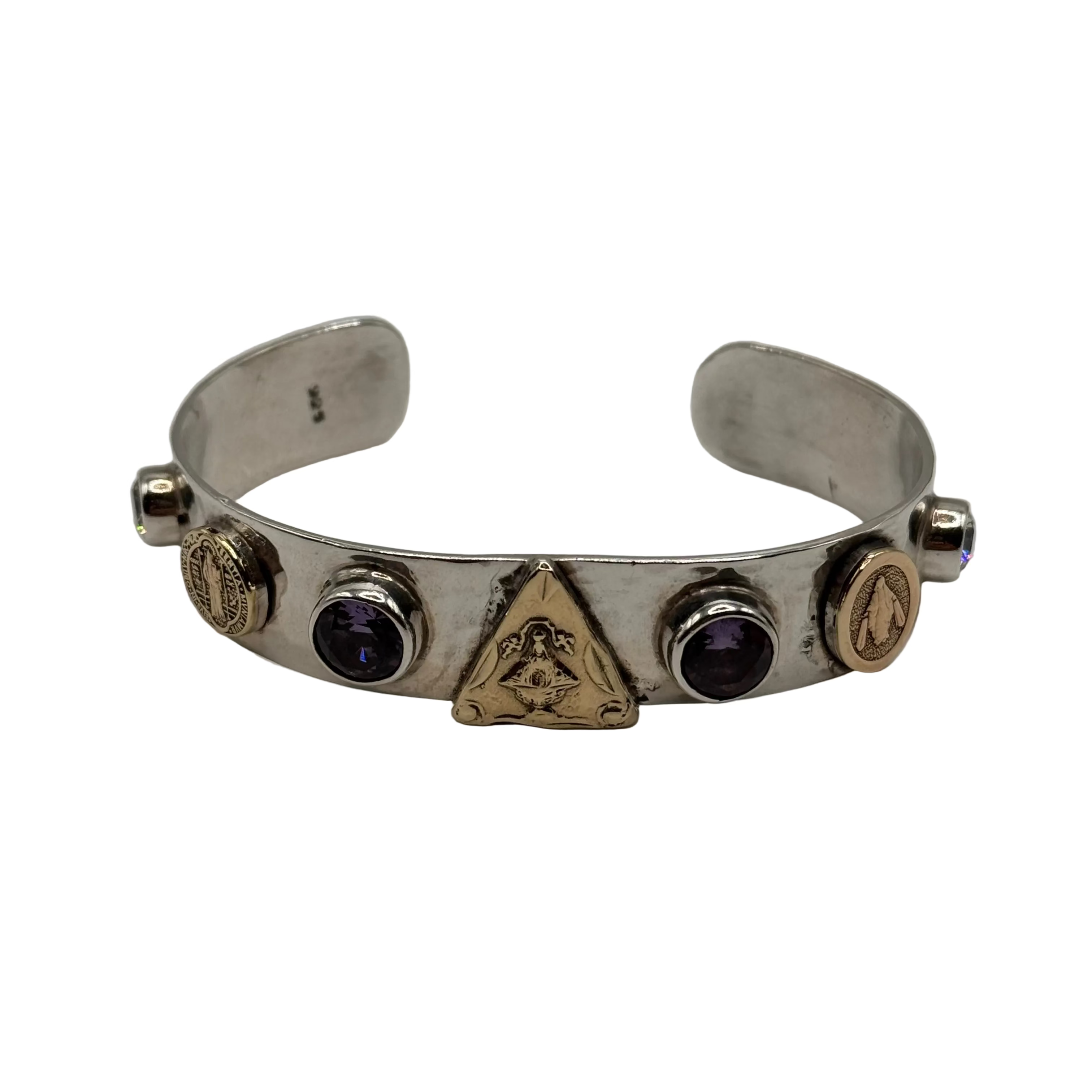 14k Tri-Saint CZ Cuff - Karlas Jewelry & Gifts