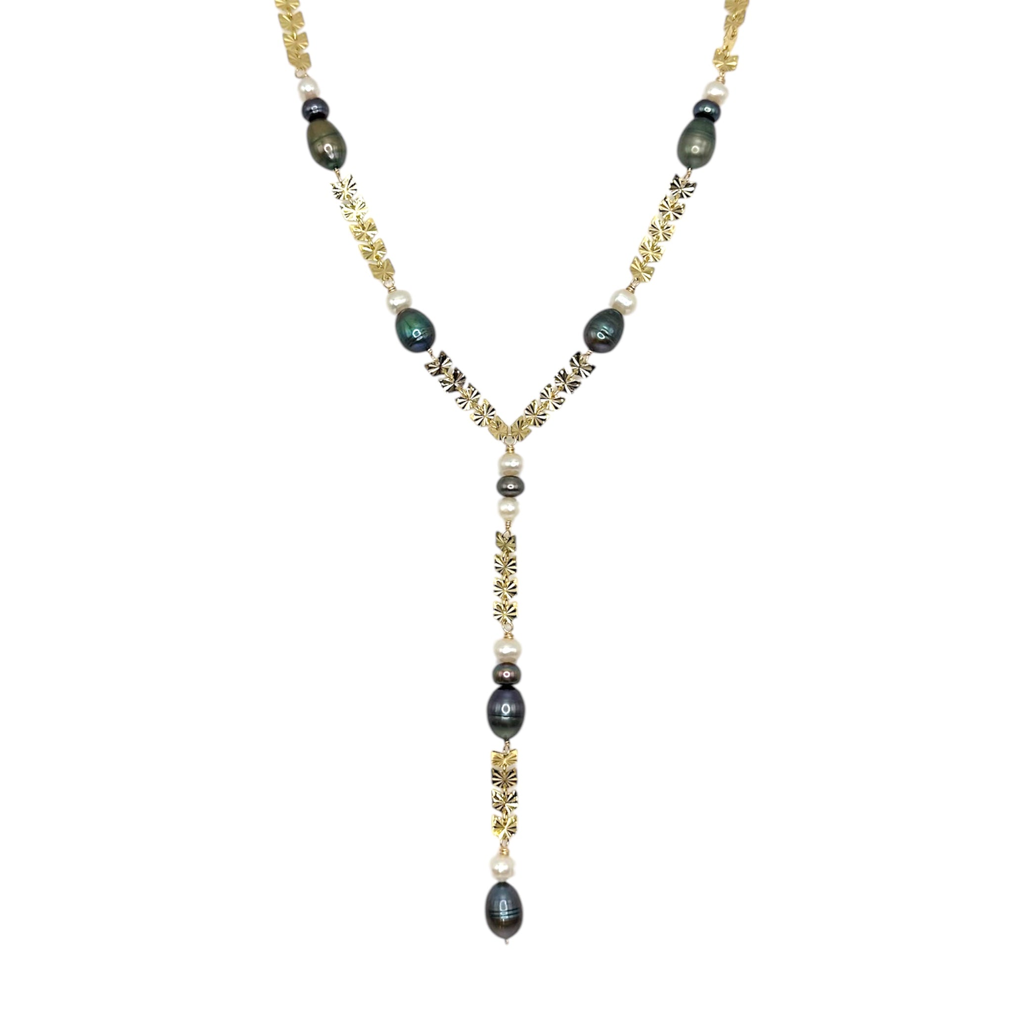 Trio Pearl Arrow Lariat - Karlas Jewelry & Gifts