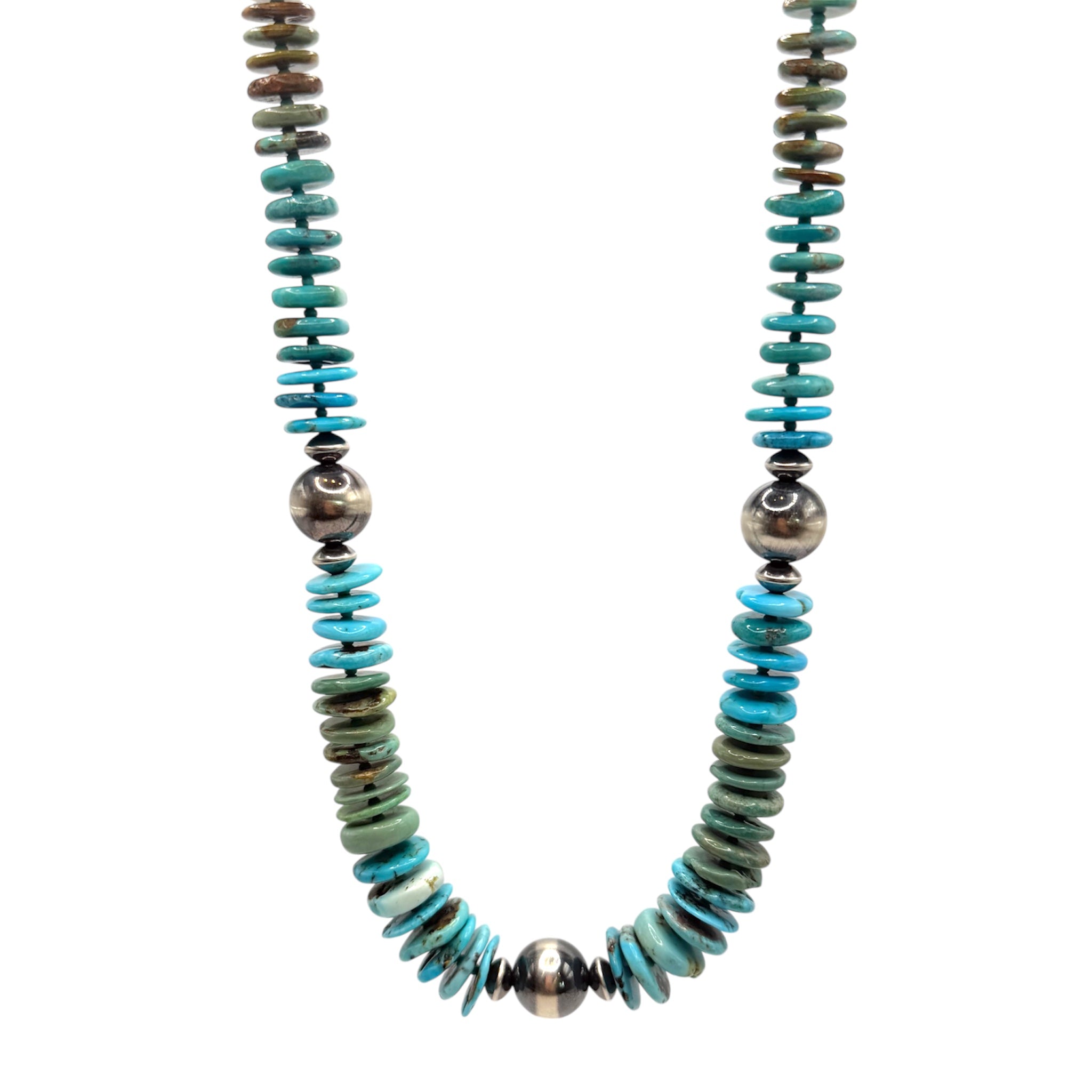 Graduated Turquoise + Navajo Bead Necklace - Karlas Jewelry & Gifts