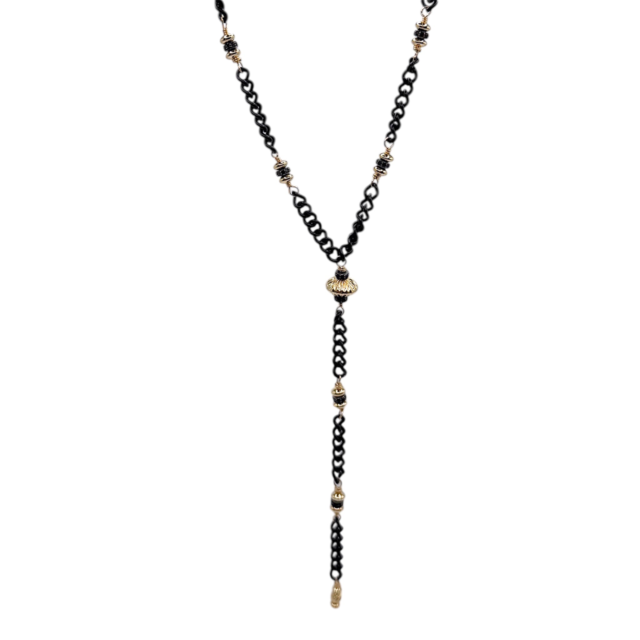 Matted Spinel Tin Cup Lariat - Karlas Jewelry & Gifts