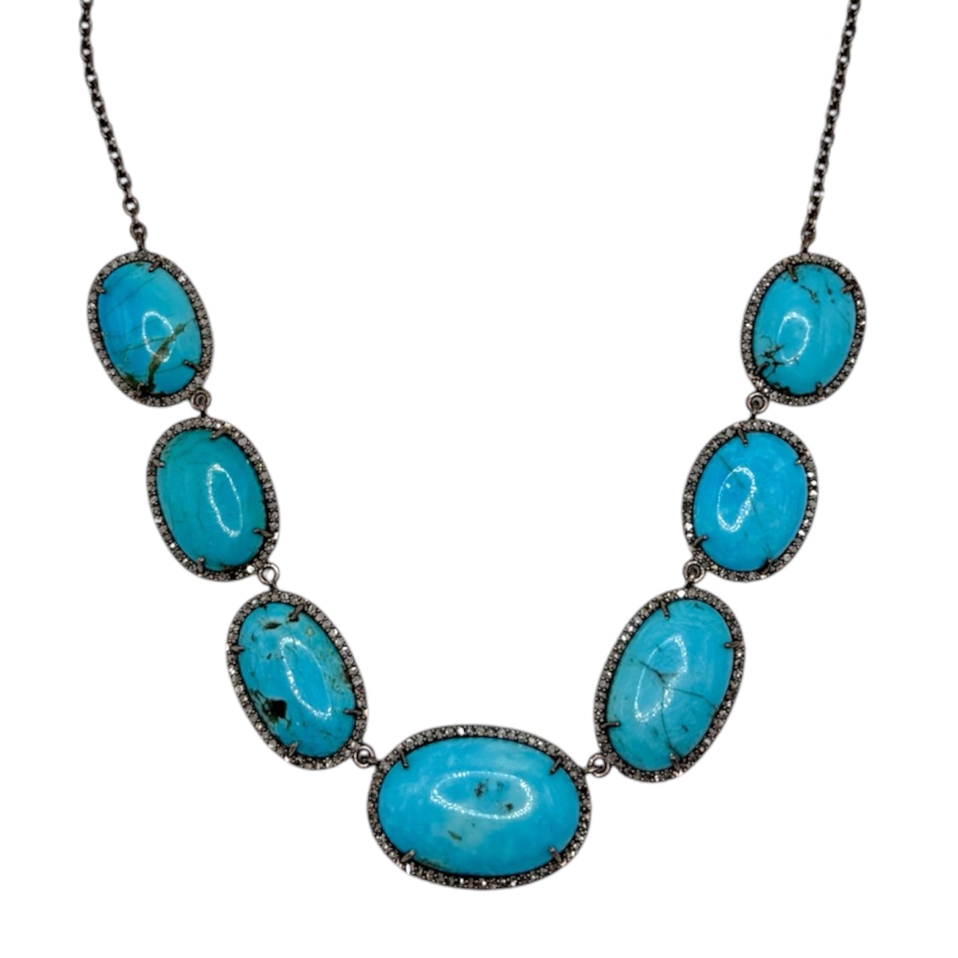 Turquoise Oval Diamond Slab - Karlas Jewelry & Gifts
