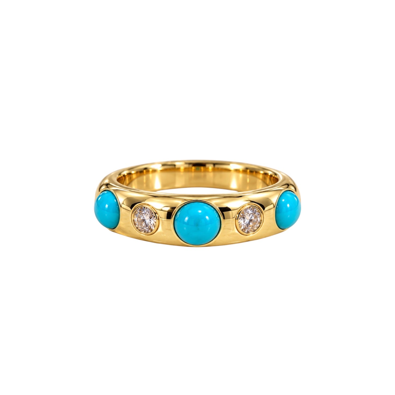 14k Turquoise & Diamond Band - Karlas Jewelry & Gifts