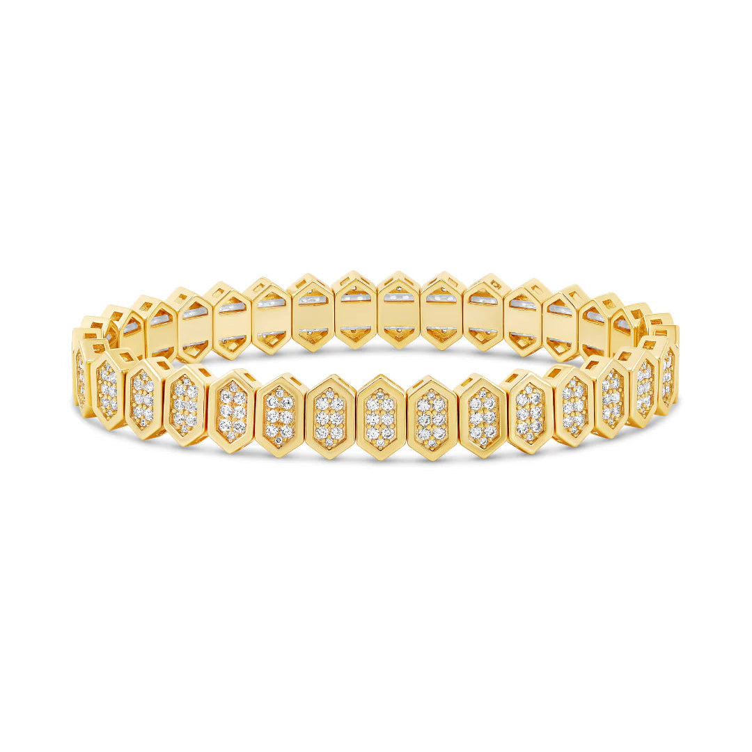 Hexagon CZ Stretchy Bracelet - Karlas Jewelry & Gifts
