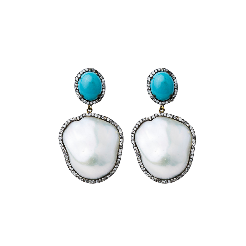 Pearl + Stone Earrings - Karlas Jewelry & Gifts