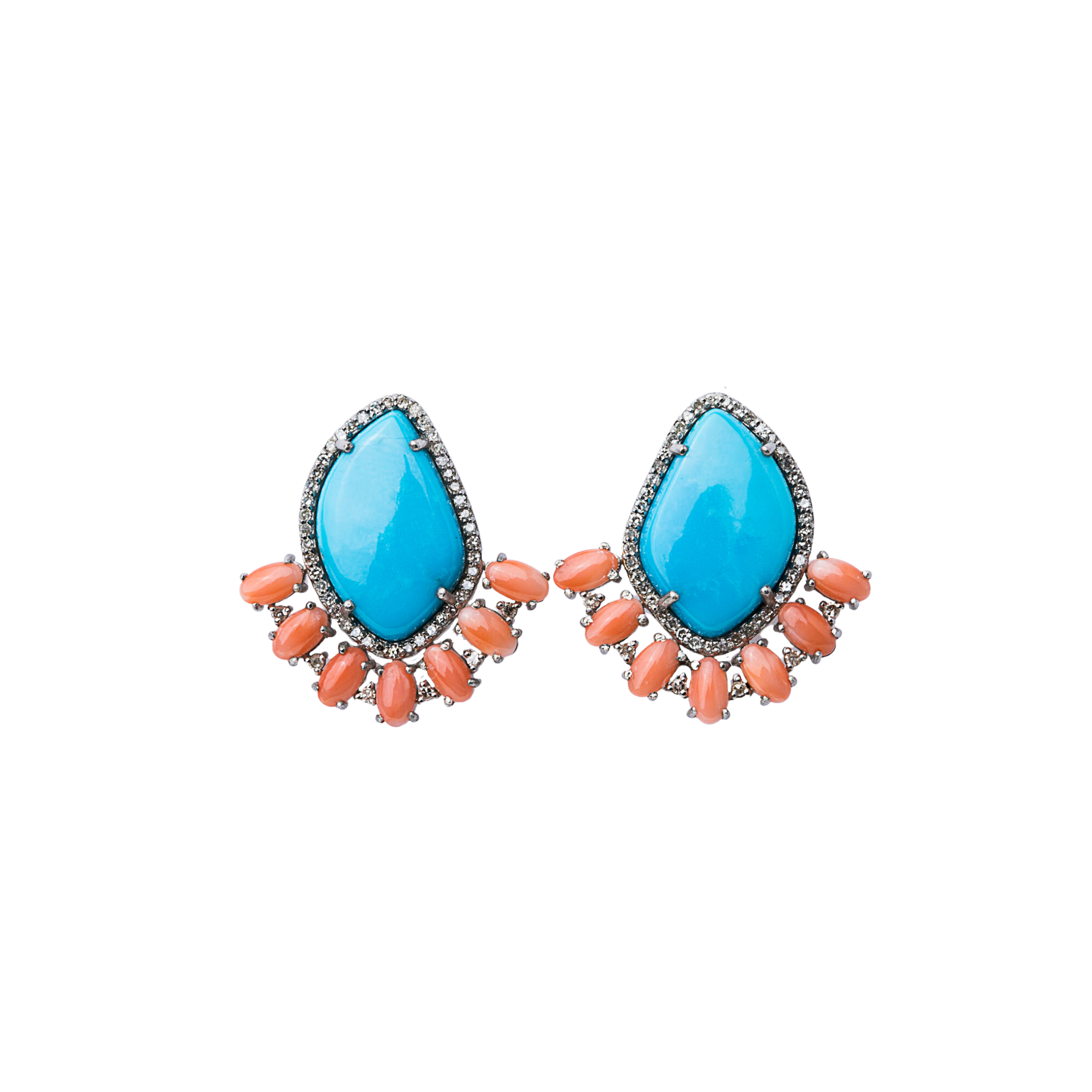 Turquoise Coral Earrings Karlas Jewelry Gifts
