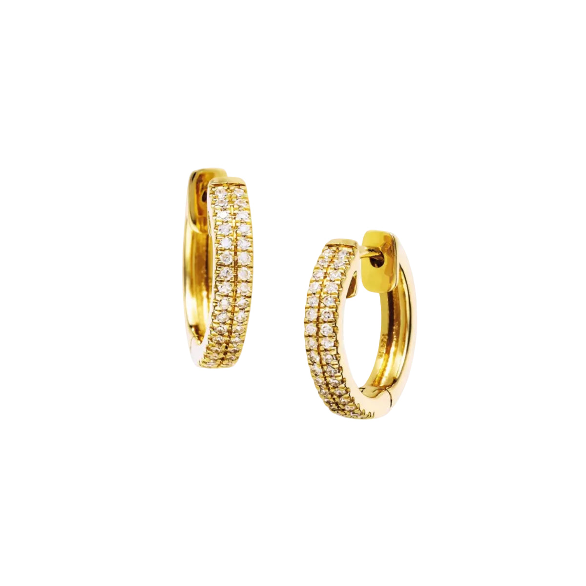 14K Double Diamond Huggies - Karlas Jewelry & Gifts
