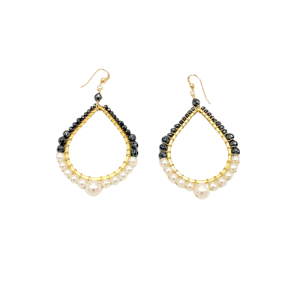 Large Tear Drop Mixed Pearl Earrings - Karlas Jewelry & Gifts