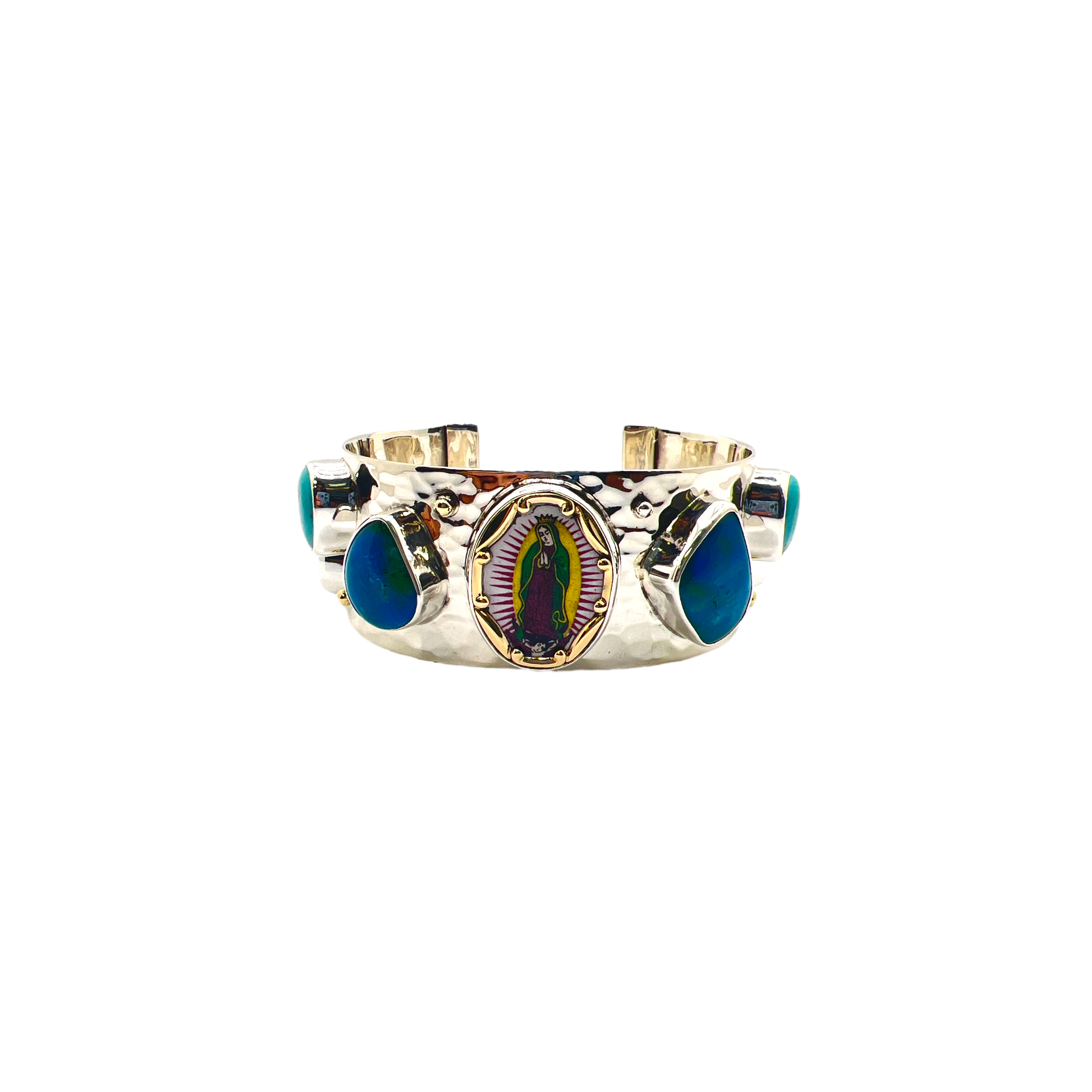 14k Painted VDG + Turquoise Cuff - Karlas Jewelry & Gifts