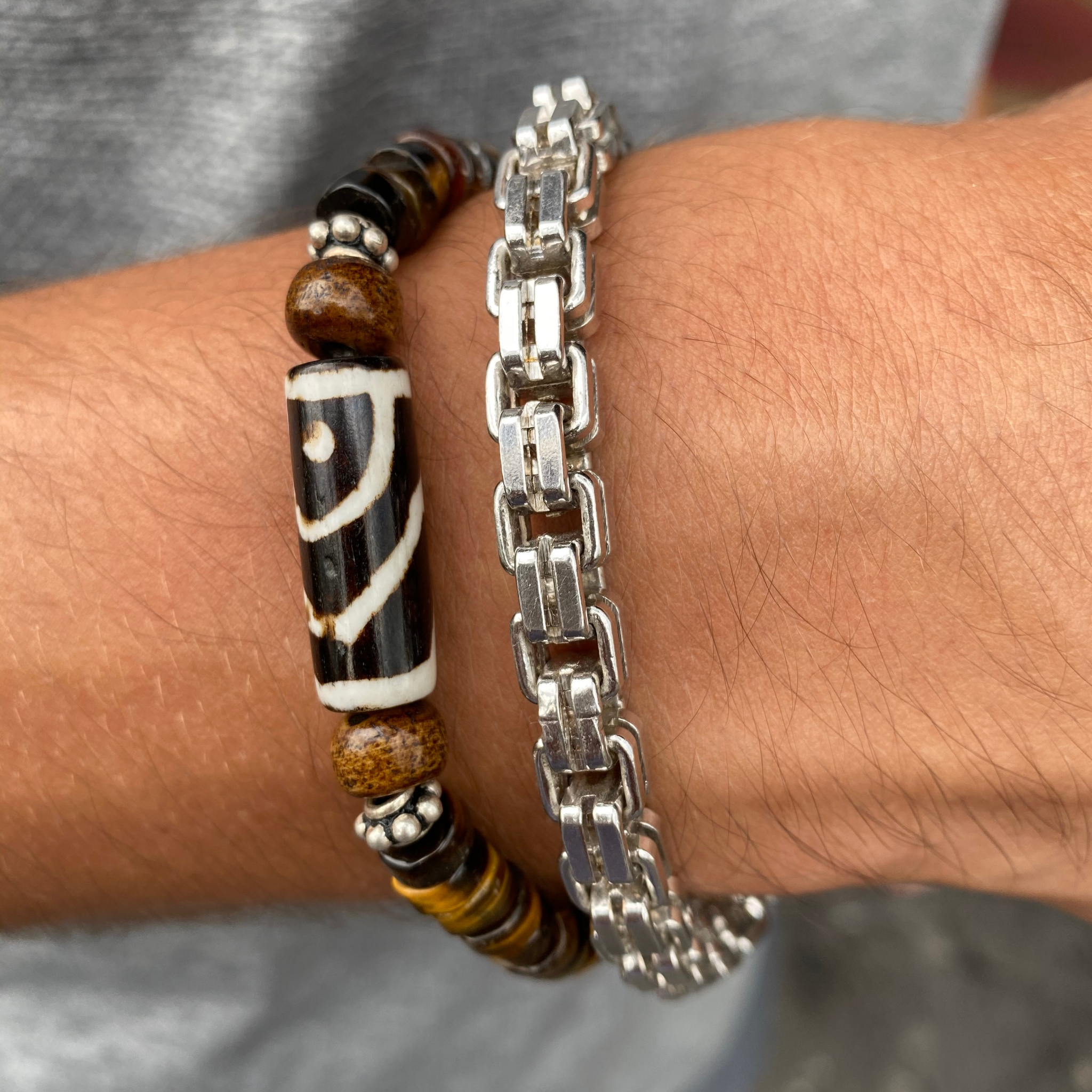 Men s Silver Linked Bracelet Karlas Jewelry Gifts