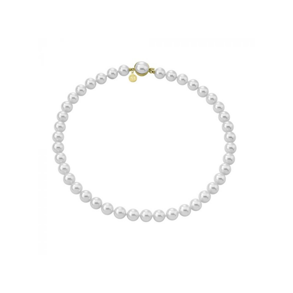 Majorica 10mm White Lyra Necklace - Karlas Jewelry & Gifts