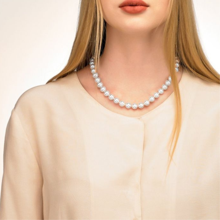 Majorica 10mm White Lyra Necklace - Karlas Jewelry & Gifts