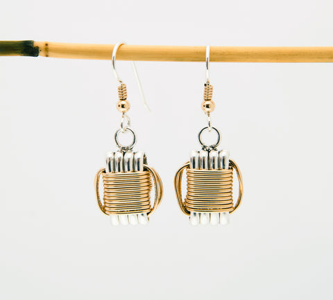 Classic Two Tone Dangle Earrings Large - Karlas Jewelry & Gifts