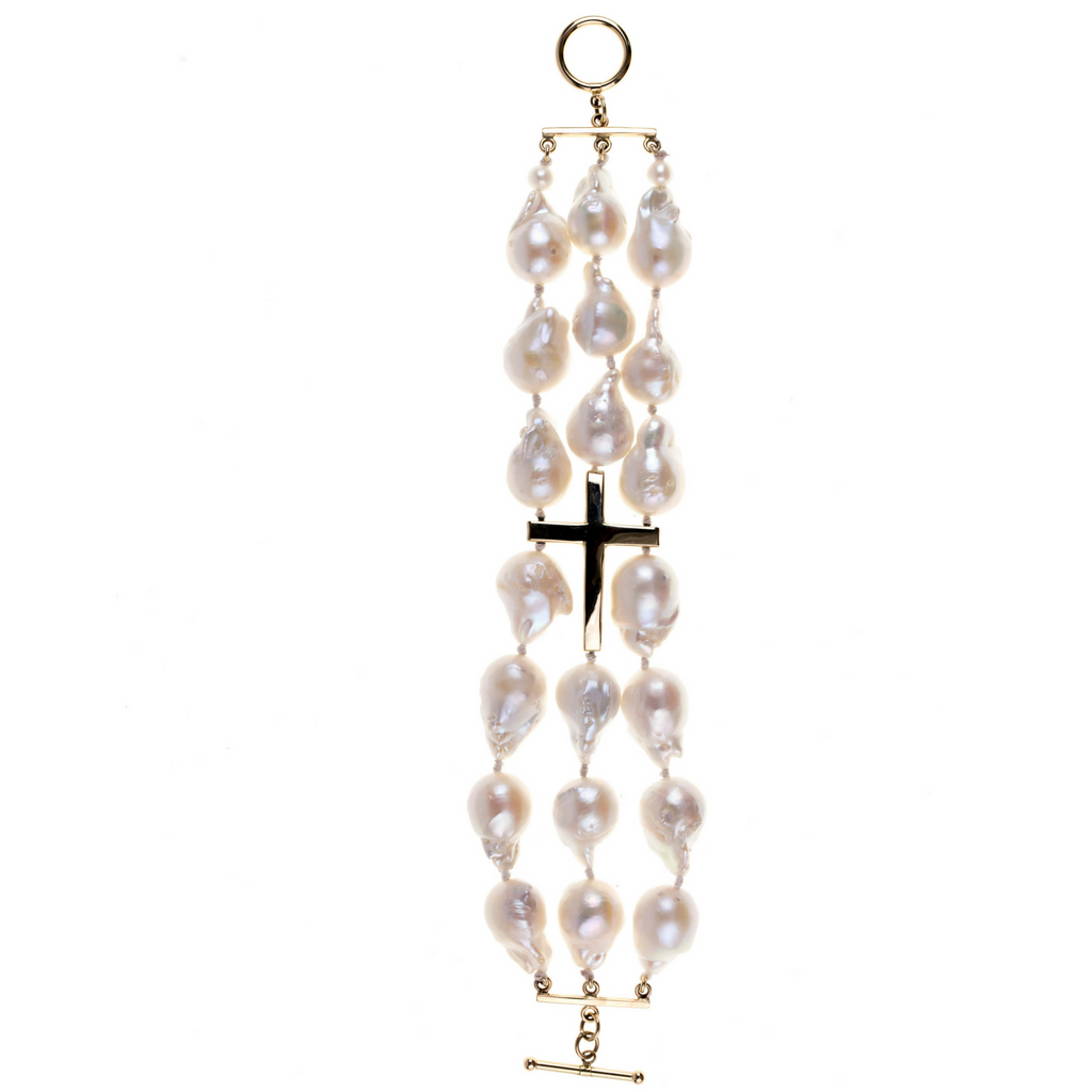La Reyna 14k Gold + Freshwater Pearl Bracelet - Karlas Jewelry & Gifts
